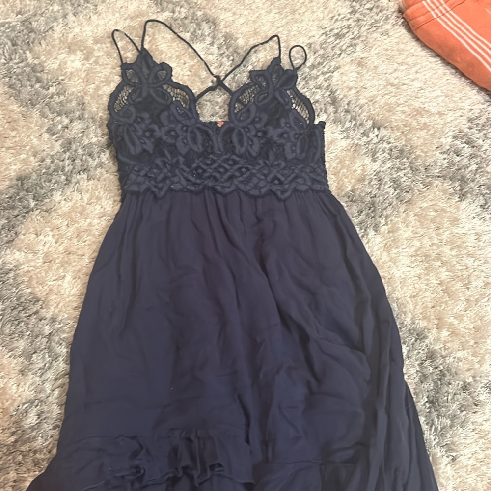 Free People One Navy Blue Bralette Dress